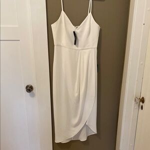 Elegant White Spaghetti Strap Dress